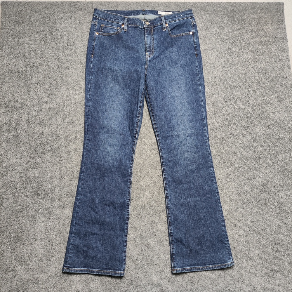 Gap Baby Boot Jeans Womens 14 Blue Medium Wash Mid Rise Bootcut Denim Stretch